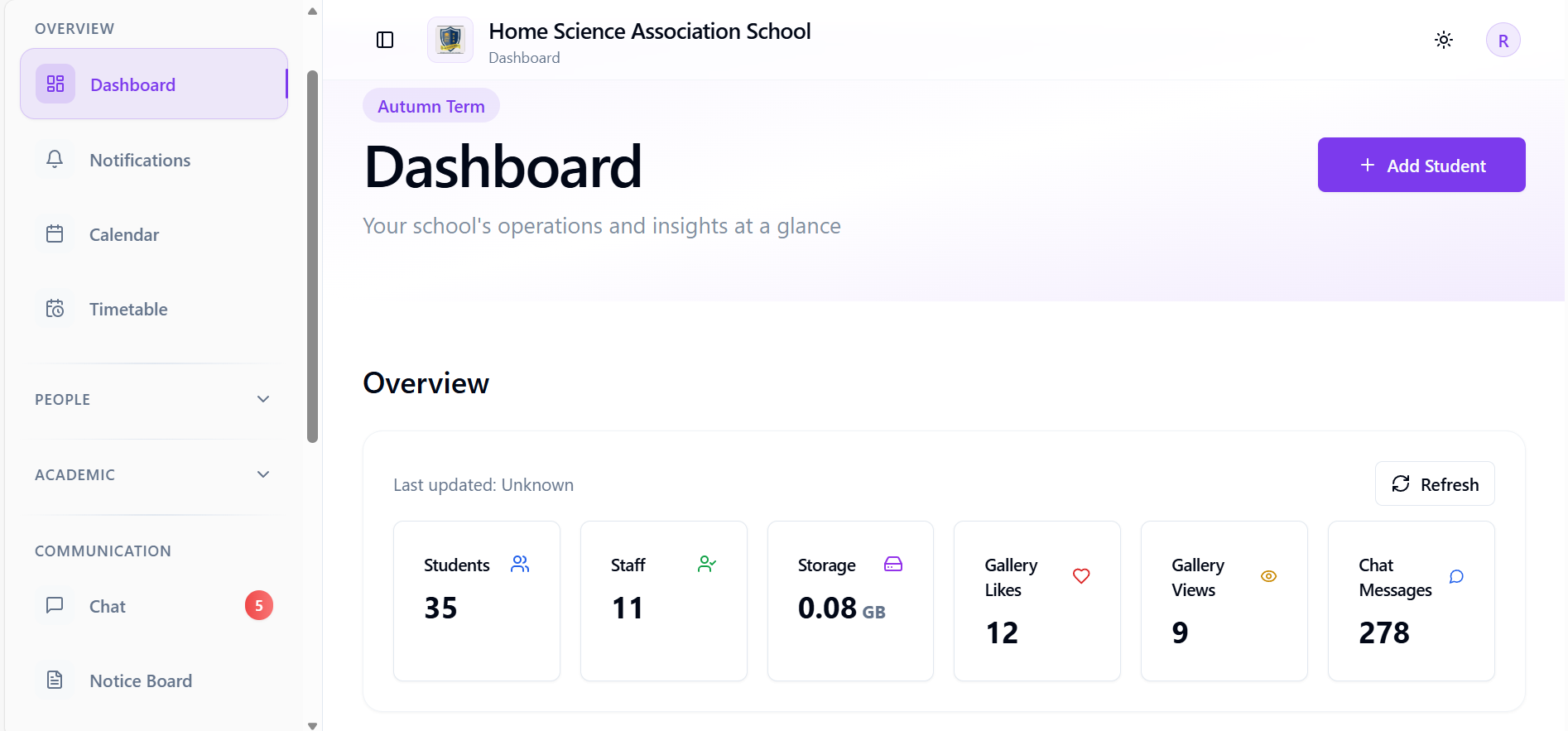 SchoolCentralX Admin Dashboard
